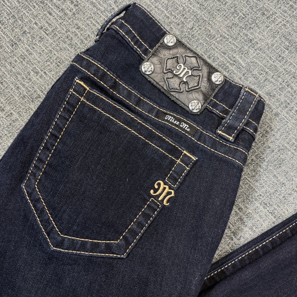 Miss Me Mid Rise Skinny Jeans Women's 30 (33x30) Dark Wash Studded Grunge